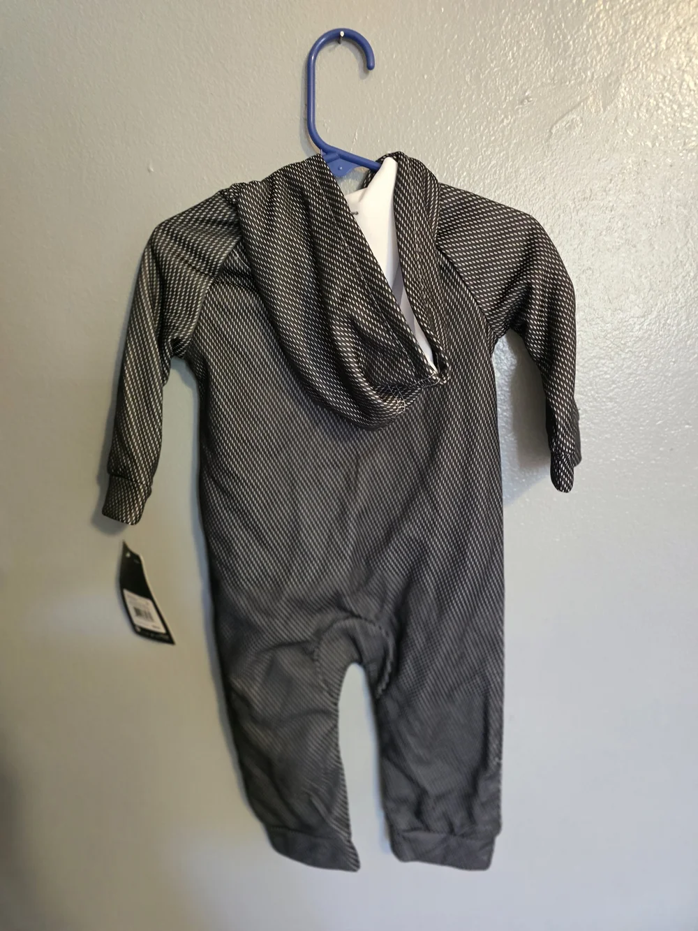 Nike Black & White Infant Hooded Zip One-Piece